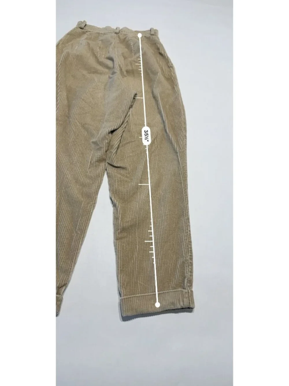 Gap Tan Brown Corduroy Pleated High-Rise Pants Women's Size 1/2 - Picture 4 of 8